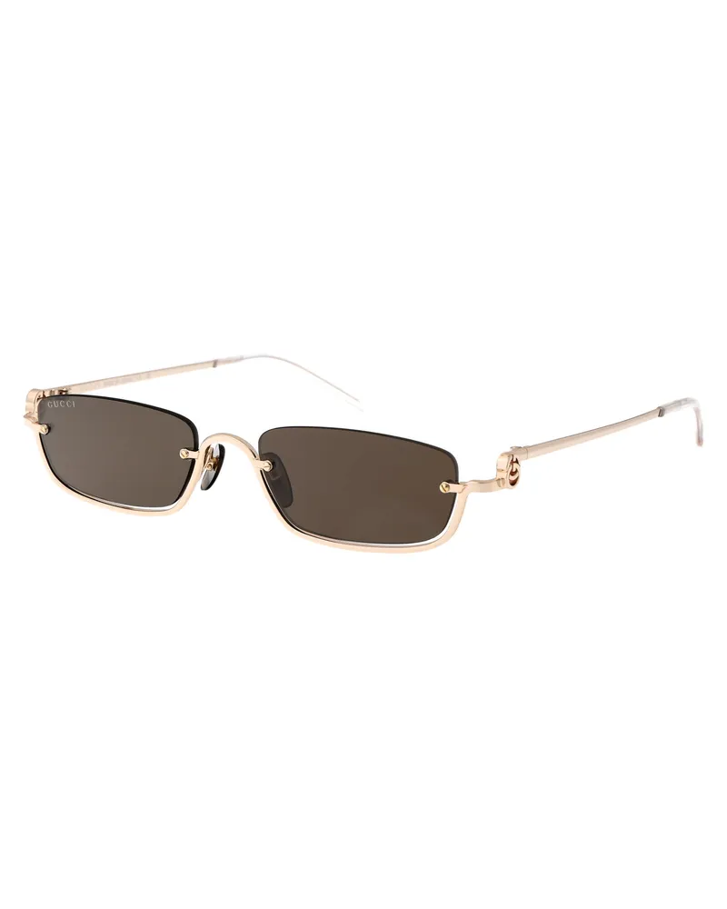 Gucci Unisex Sunglasses Gg1278s Gold-Brown Metal Gold-Gold-Brown Gold/gold/brown Gold