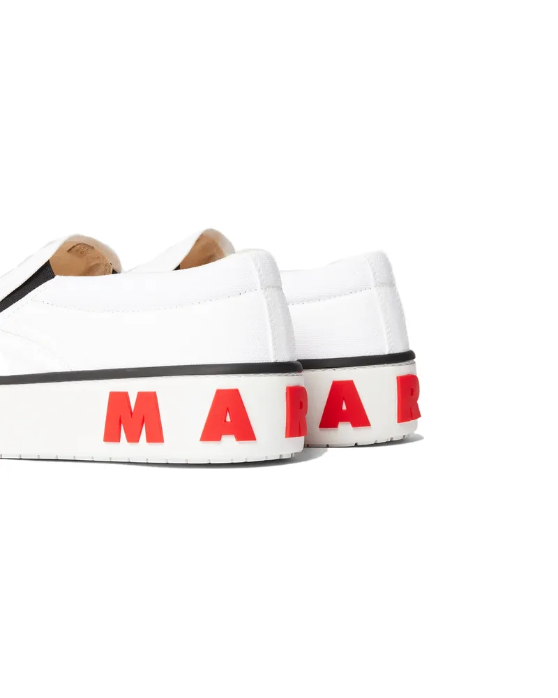 Marni Men's Logo Slip-On Sneakers White Shoes White