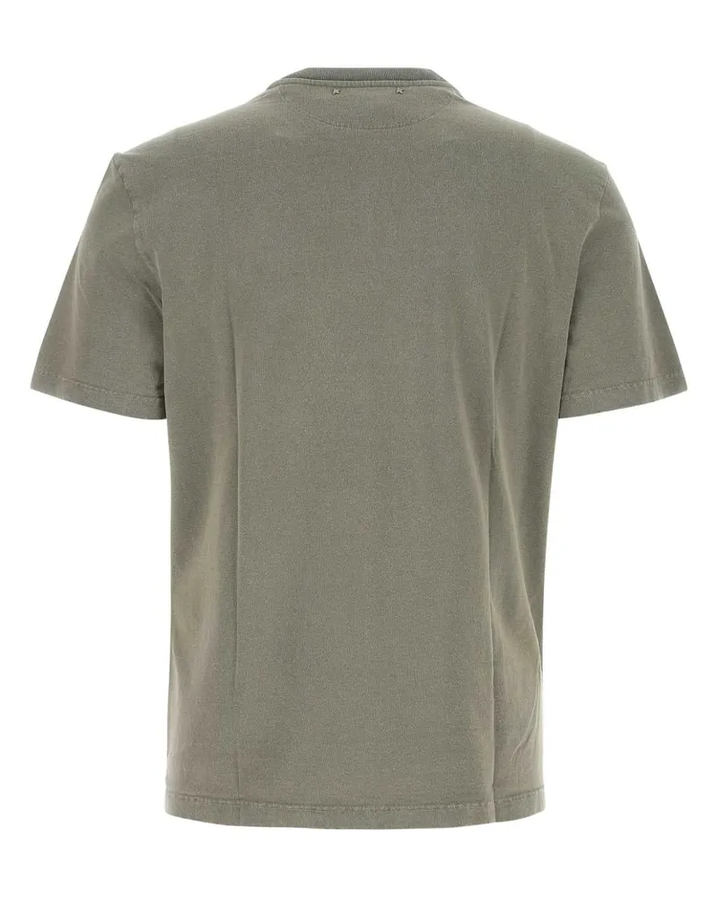 Golden Goose Logo-Embroidered Cotton T-Shirt — Gray Gray