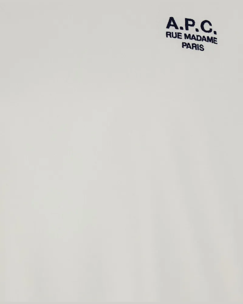 A.P.C. Women's T-Shirt With Embroidered Logo White Cotton Organic T-Shirts & Jerseys White