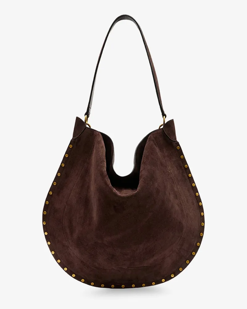 Isabel Marant Women's Hobo Shoulder Bag Oskan Suede Brown Brown