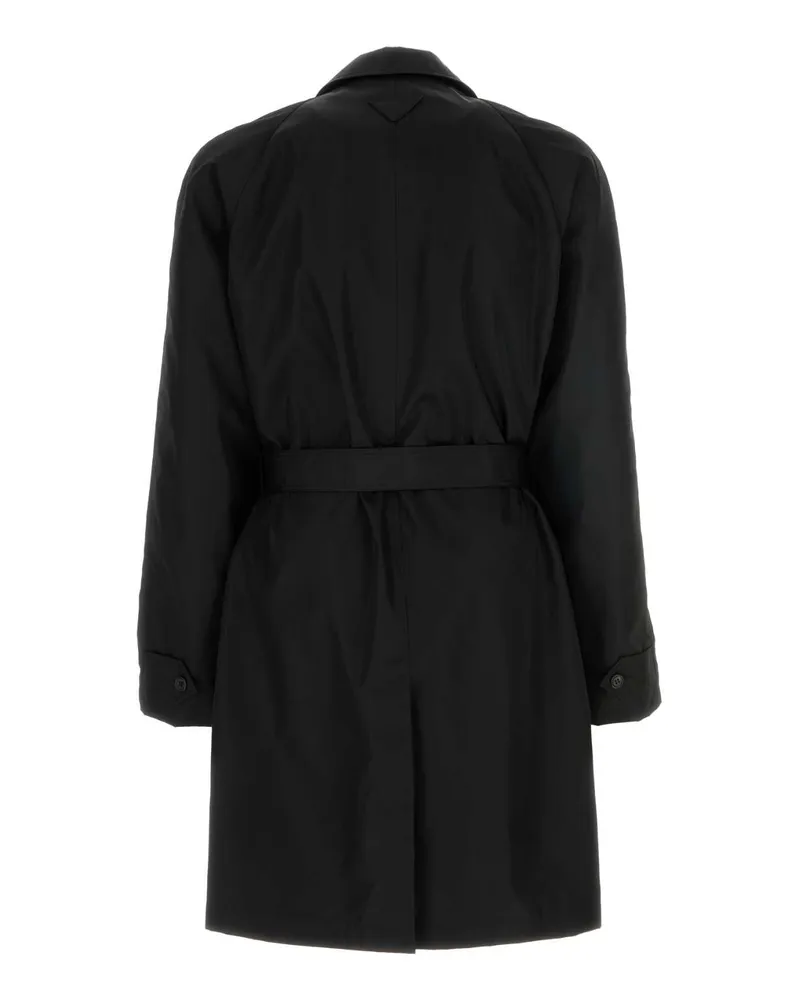 Prada Men's Black Re-Nylon Trench Coat Nero Black
