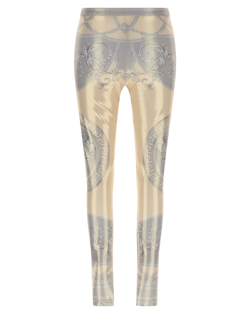 Versace Women's Multicolor Polyester Leggings Clothing Beige