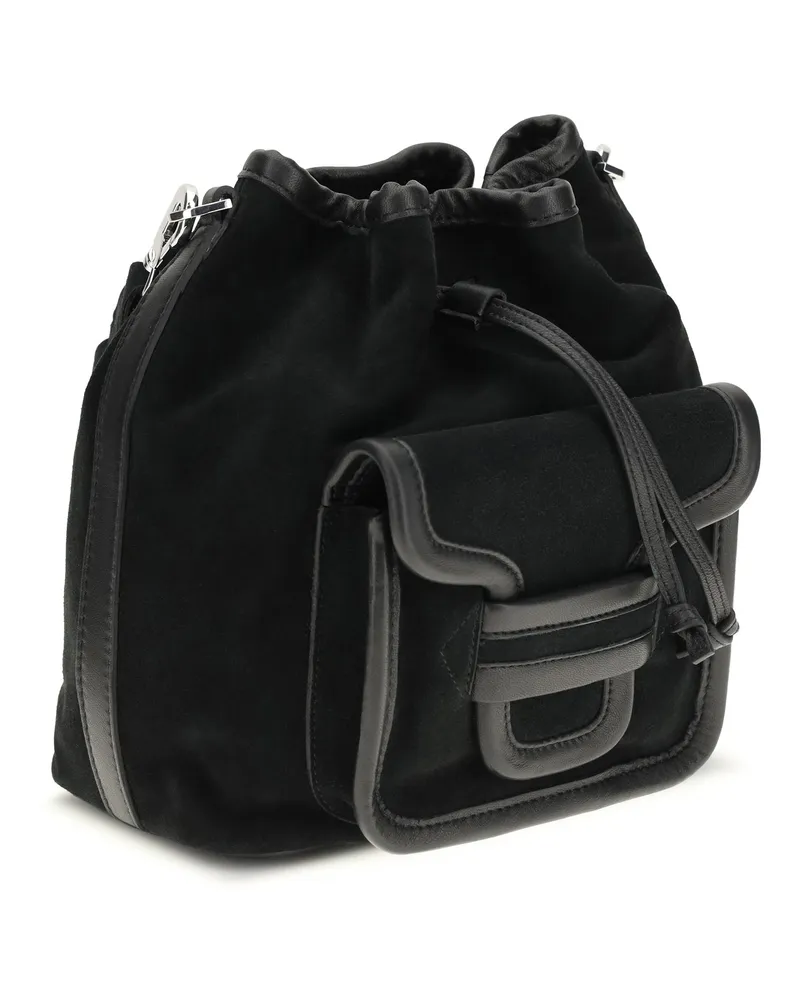 Pierre Hardy Women's Alpha Bucket Bag Suede Calf Black Leather Bos Taurus Black
