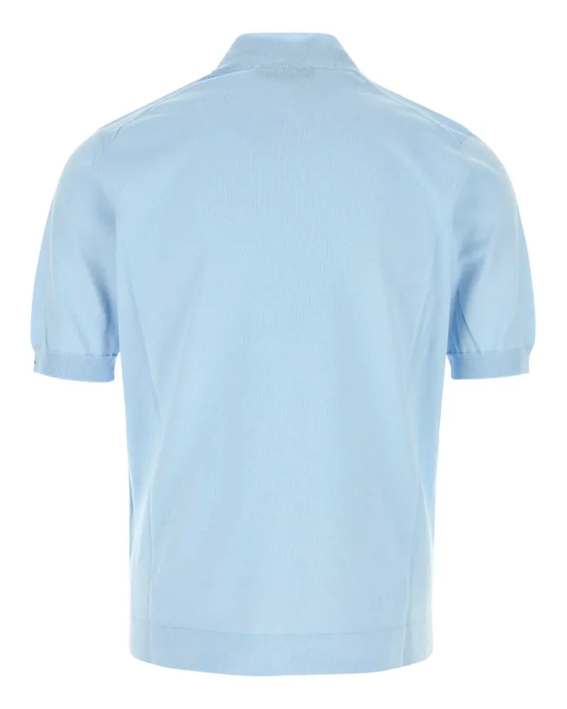 Prada Men's Light Blue Cotton Sweater Cielo Exterior: Maglieria Blue