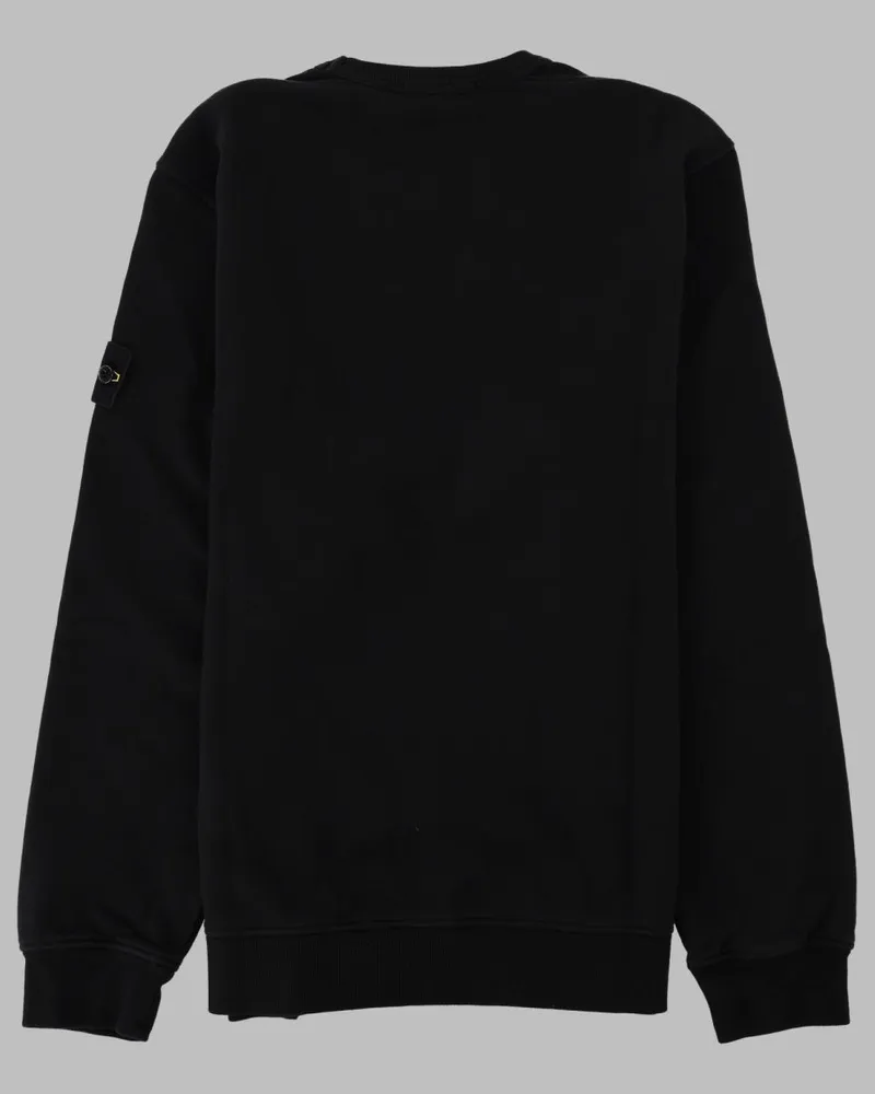 Stone Island Cotton Logo Patch Sweatshirt — Black Black