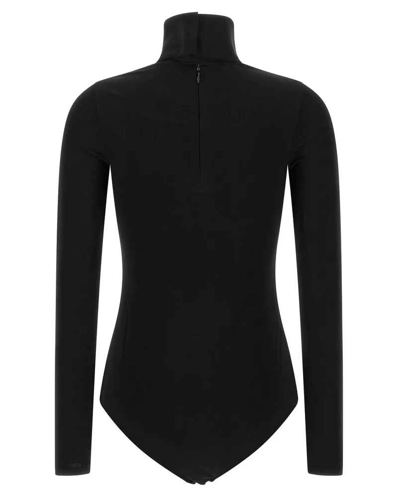 Courrèges Jersey Mockneck Bodysuit — Black Black