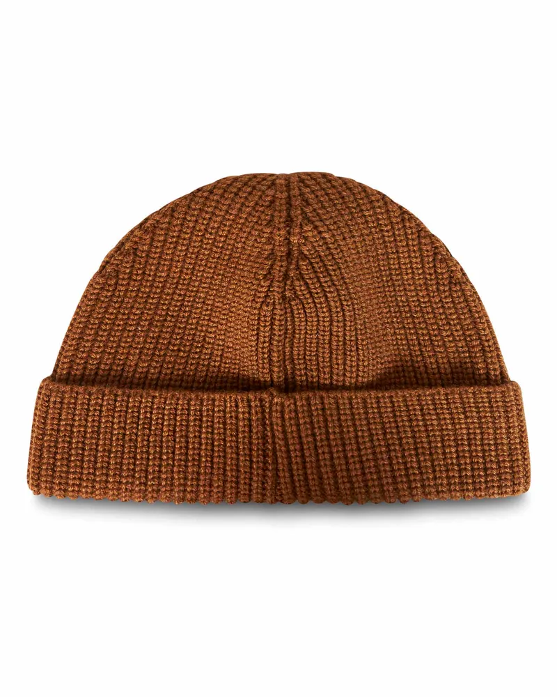Valentino Garavani 9Y2HB02GATZ-954 Cashmere Ribbed Beanie — Brown Brown