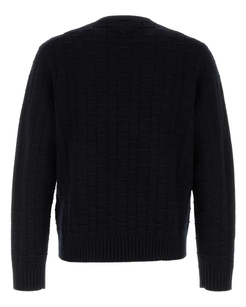 Prada Men's Midnight Blue Wool Blend Sweater Bleu Ws Wv Maglieria Navy