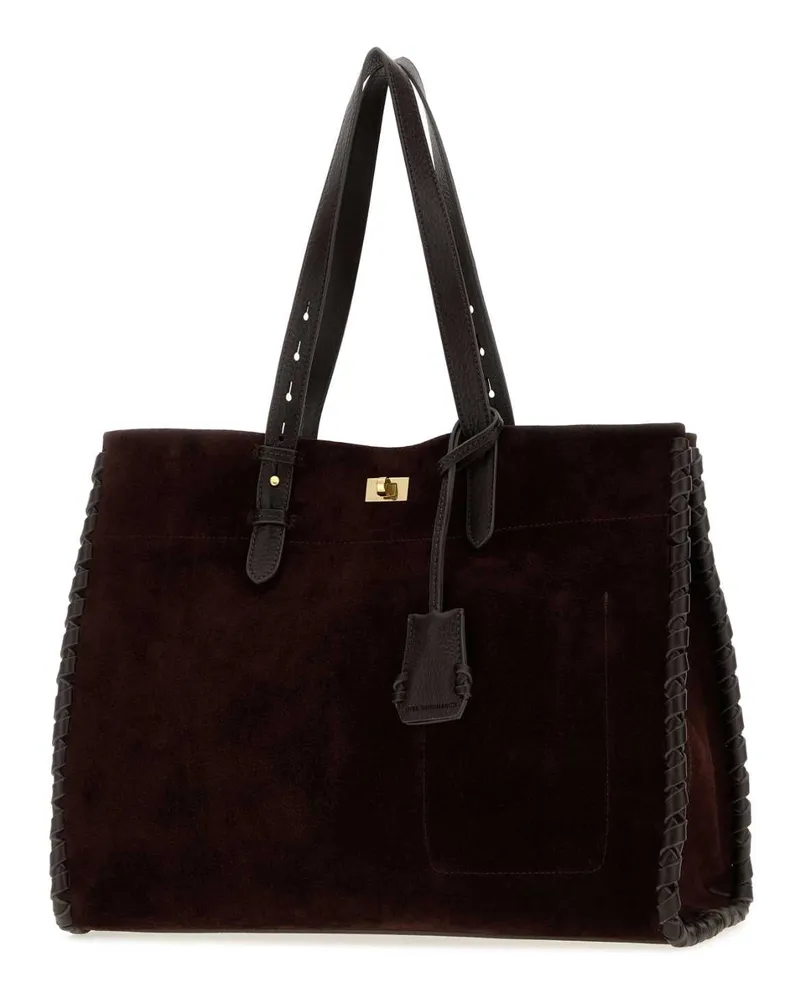 Anya Hindmarch Women's Grape Suede Mortimer Shopping Bag Borse A Mano Purple