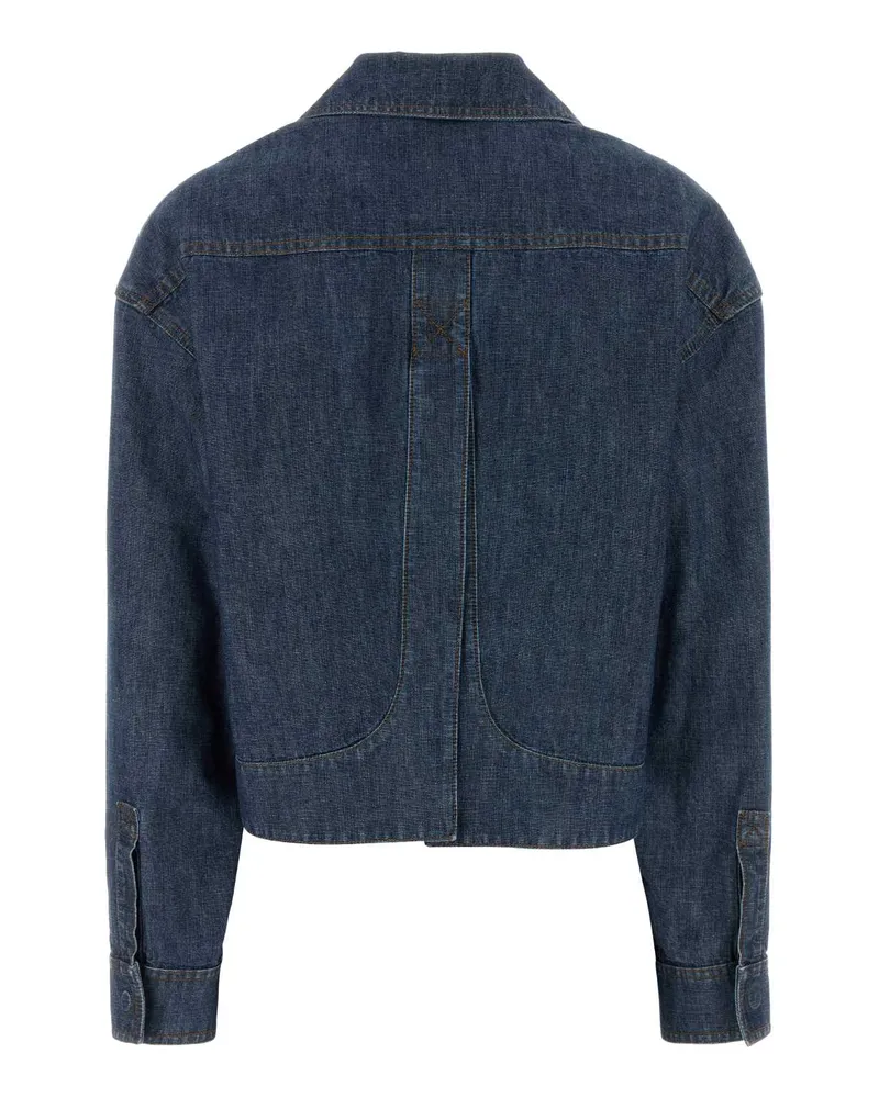 Fendi Women's Denim Overshirt Jacket Navy Cotton Navy