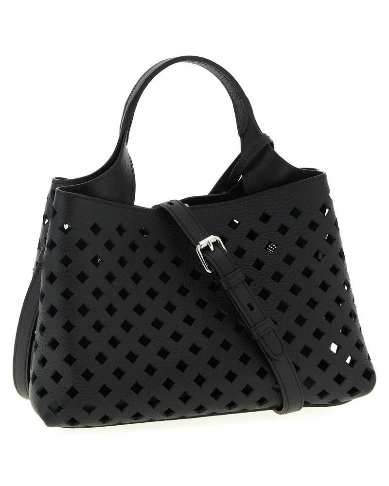 TOD'S Women's Apa Micro Shoulder Bag Black Calfskin Leather Black