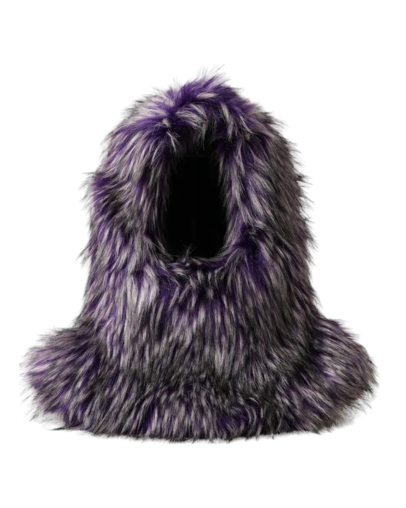 Dolce & Gabbana HAT9566 Faux Fur Hat — Purple Purple
