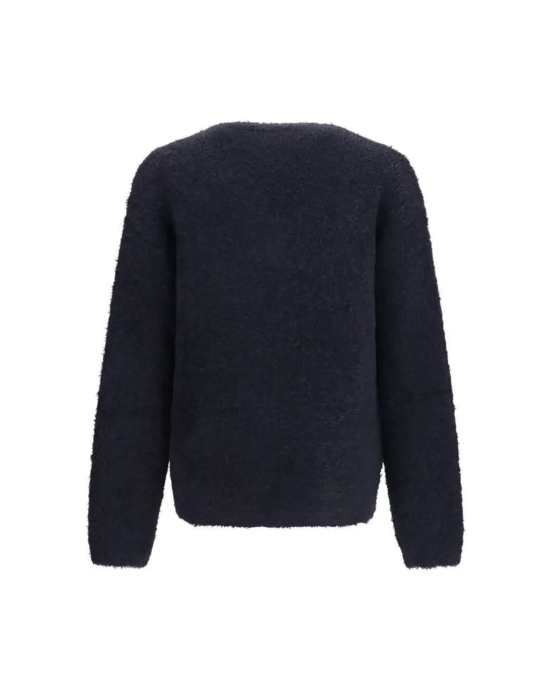 Dolce & Gabbana Alpaca-Blend V-Neck Sweater — Blue 