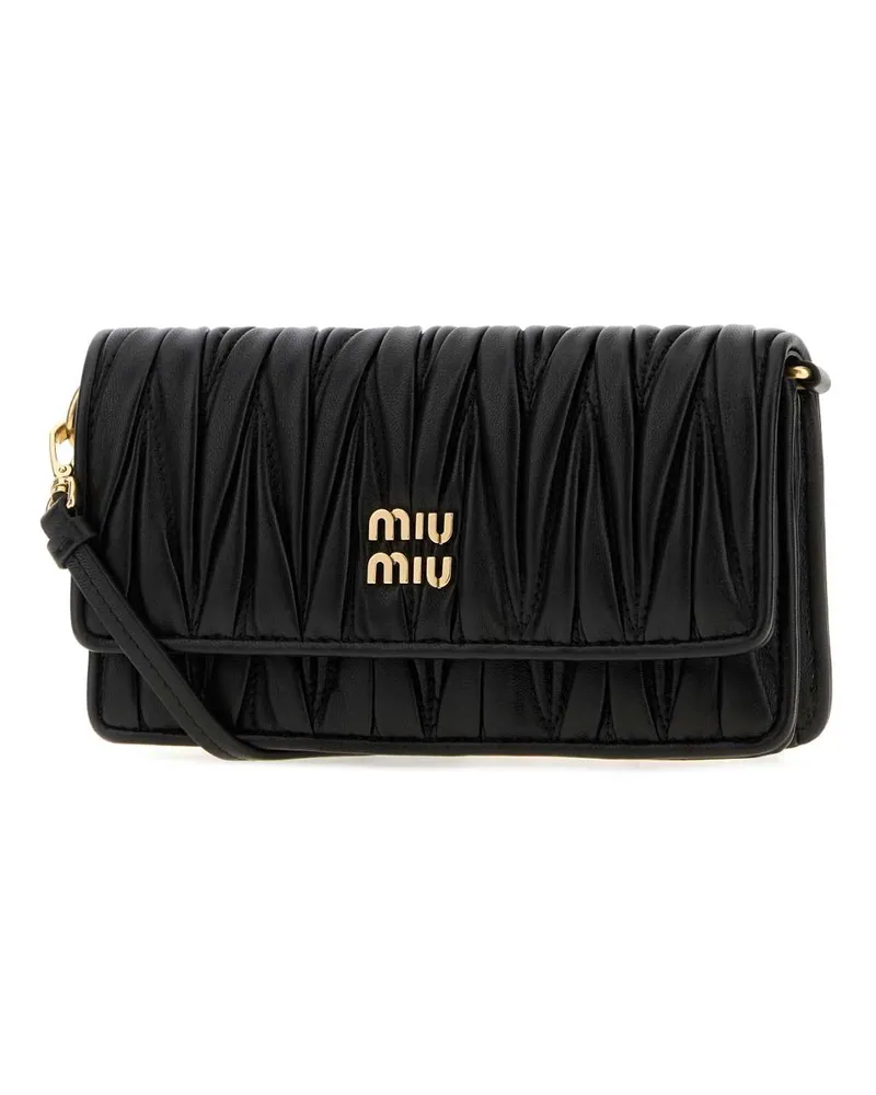 Miu Miu Nappa Leather Crossbody Bag — Black Black
