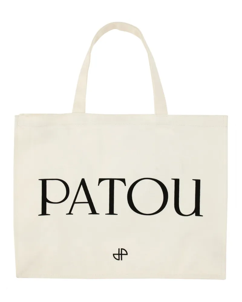 Patou Women's Large Tote Bag Ivory Cotton Shoulder Ivory