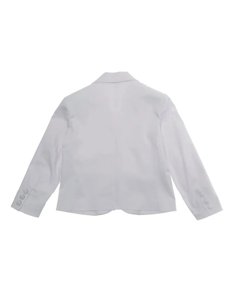 N° 21 Girls Jacket Notch Lapels White Cotton Blazers White