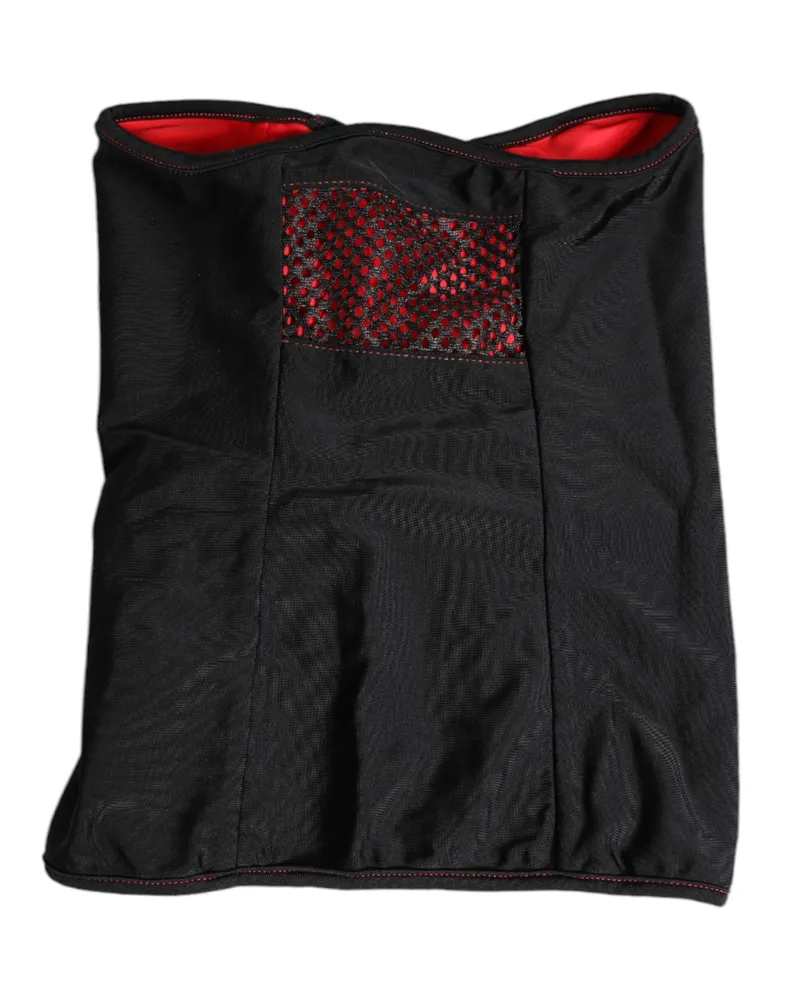 Dolce & Gabbana Men's Black Nylon Knitted Neck Warmer Balaclava Scarf Polyester Elastane Black