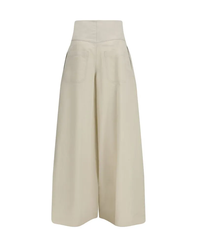 Brunello Cucinelli Women's Beige Cotton Pants Beige
