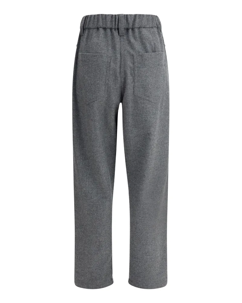 Brunello Cucinelli Wool Mélange Trousers — Gray Gray