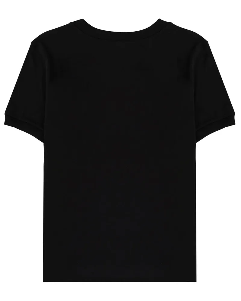 Dolce & Gabbana Logo-Embroidered Cotton T-Shirt — Black Black