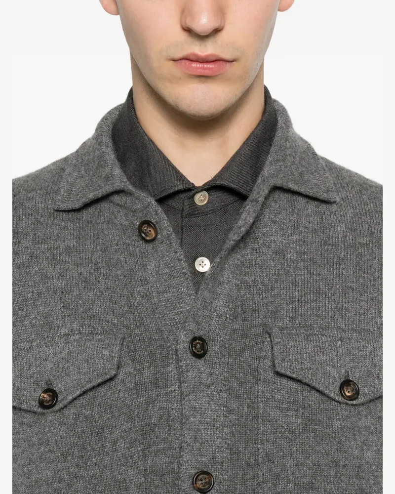 Eleventy Men Button-Up Flap-Pocket Cardigan Aw26 M Grey