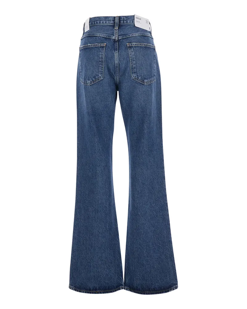 AGOLDE Women's Wide Five-Pocket Jeans, Blue Denim Cotton Blue