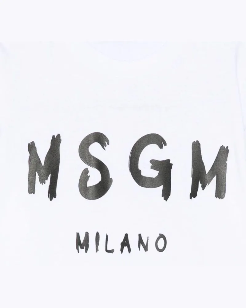 MSGM Cotton Logo T-Shirt — White White