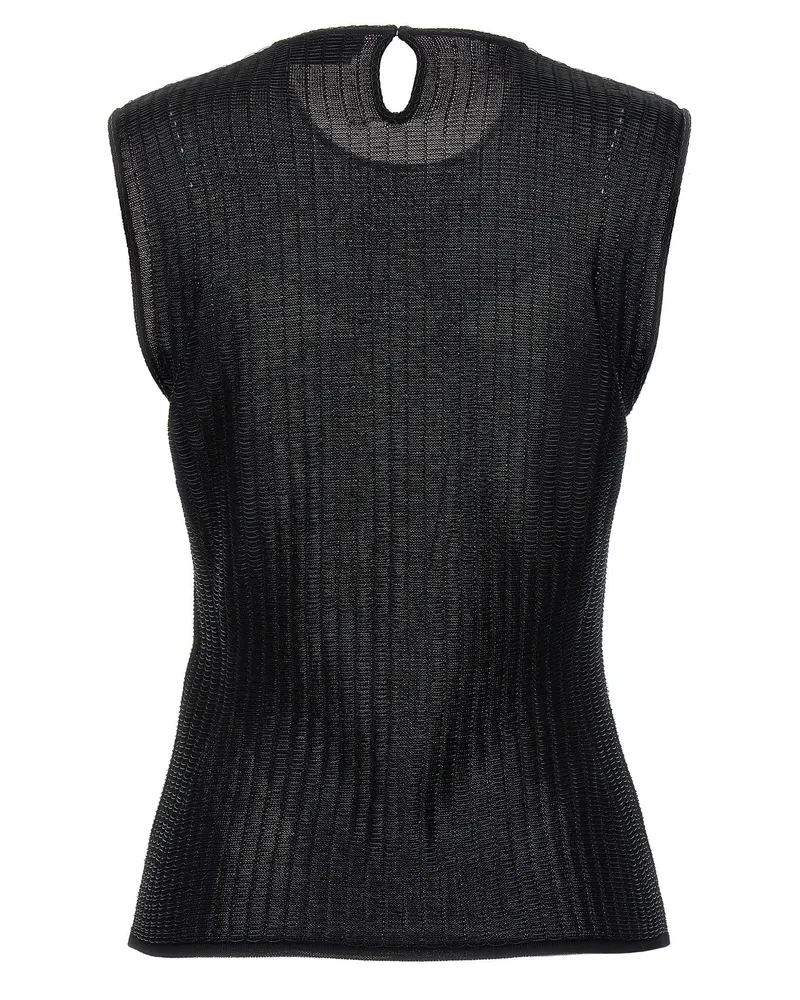 Alexander McQueen Women Black Viscose Sleeveles T-Shirt Black