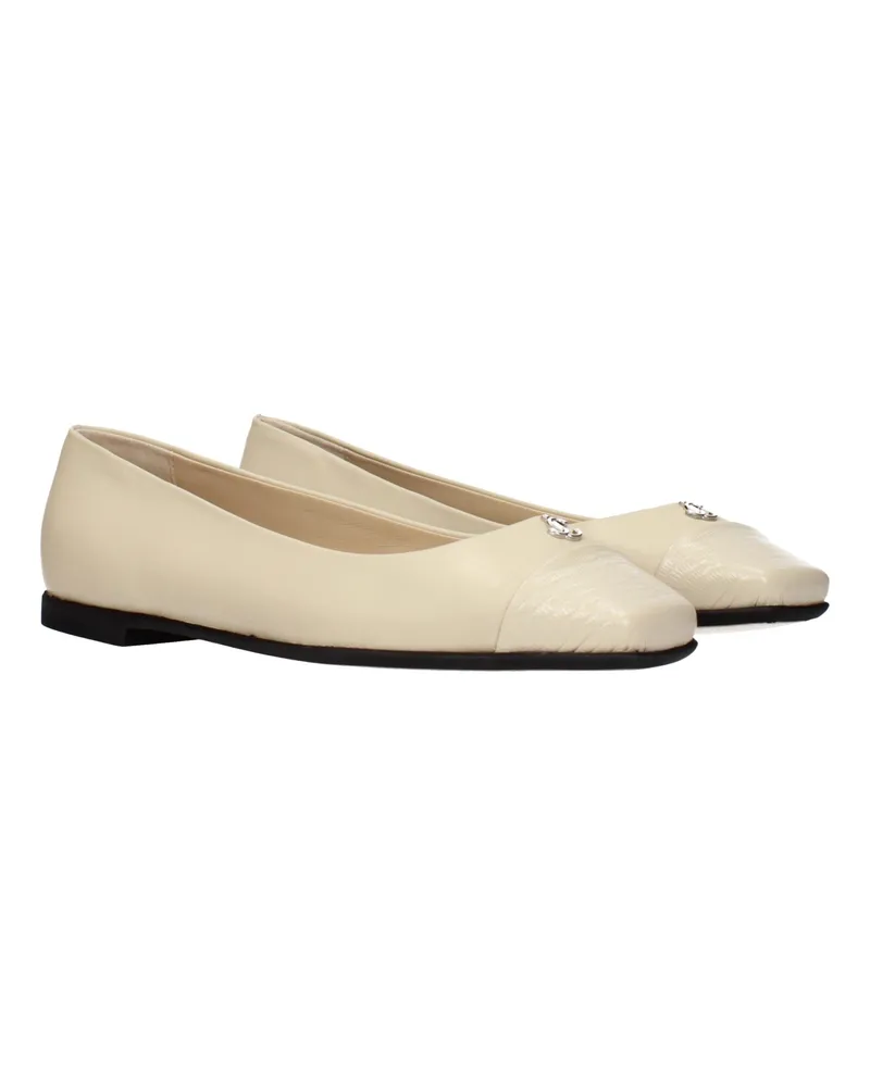 Jimmy Choo Women's Beige Leather Ballet Flats Beige