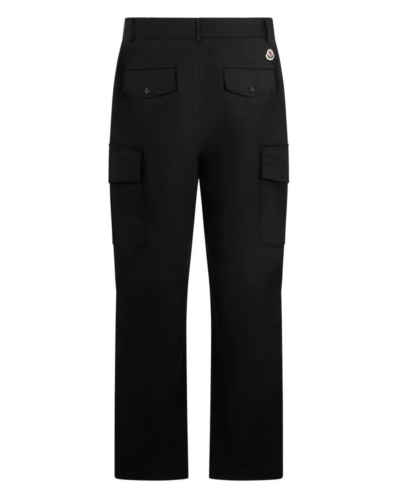 Moncler Men's Cargo Trousers Black Stretch Cotton Black