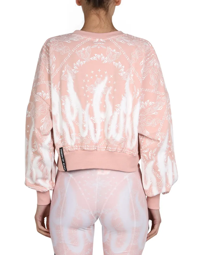Vision Of Super Paisley Pattern Cotton Sweatshirt — Pink Pink