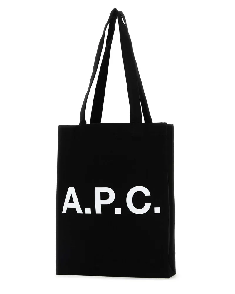 A.P.C. Men's Black Canvas Lou Shopping Bag Coton Borse A Mano Black
