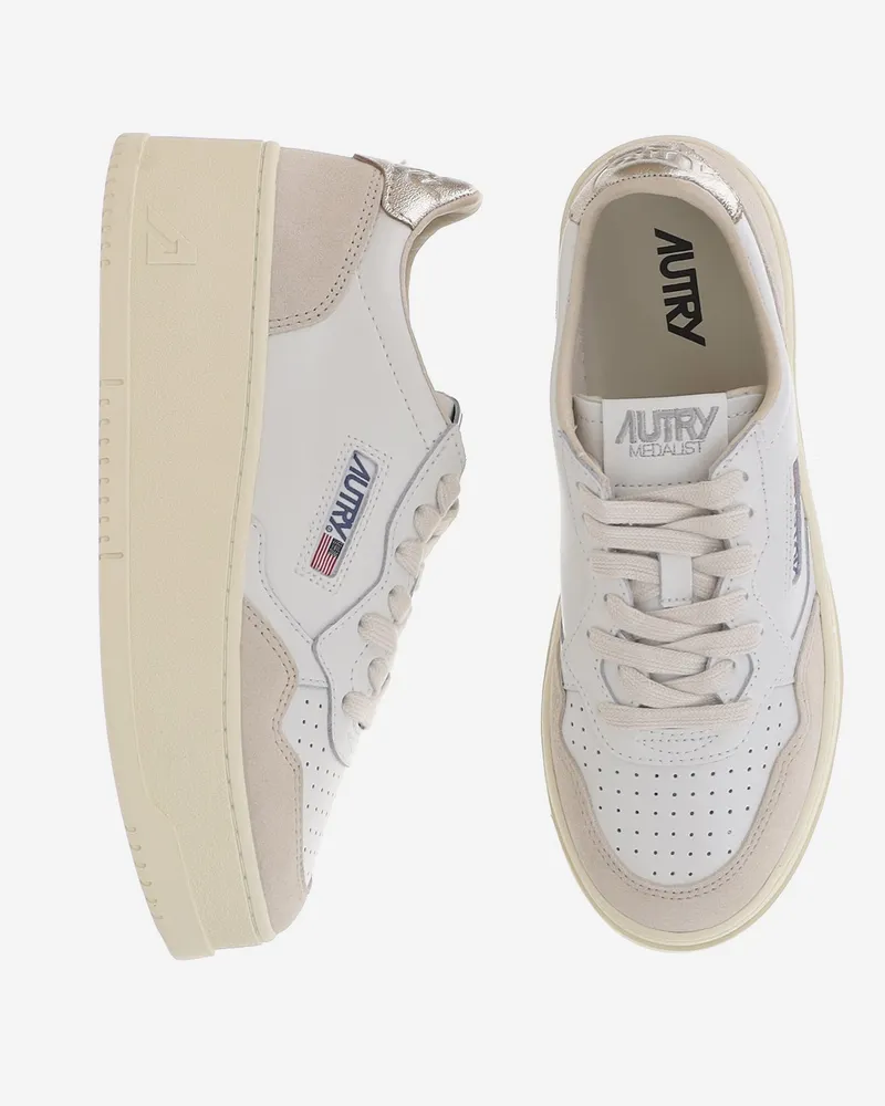 AUTRY Women's Sneakers Medalist Platform Low Leather Multicolour Cow Trainers Multicolor