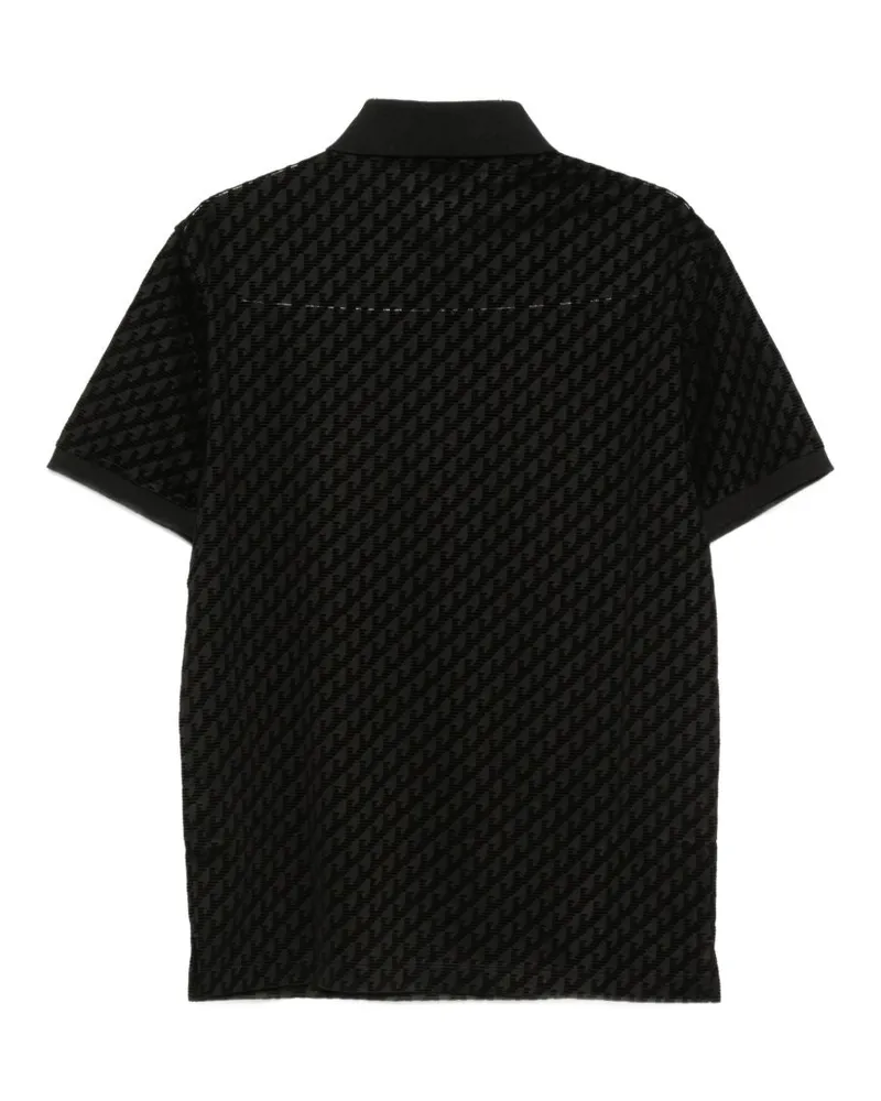 Emporio Armani Monogram Jacquard Polo — Black Black