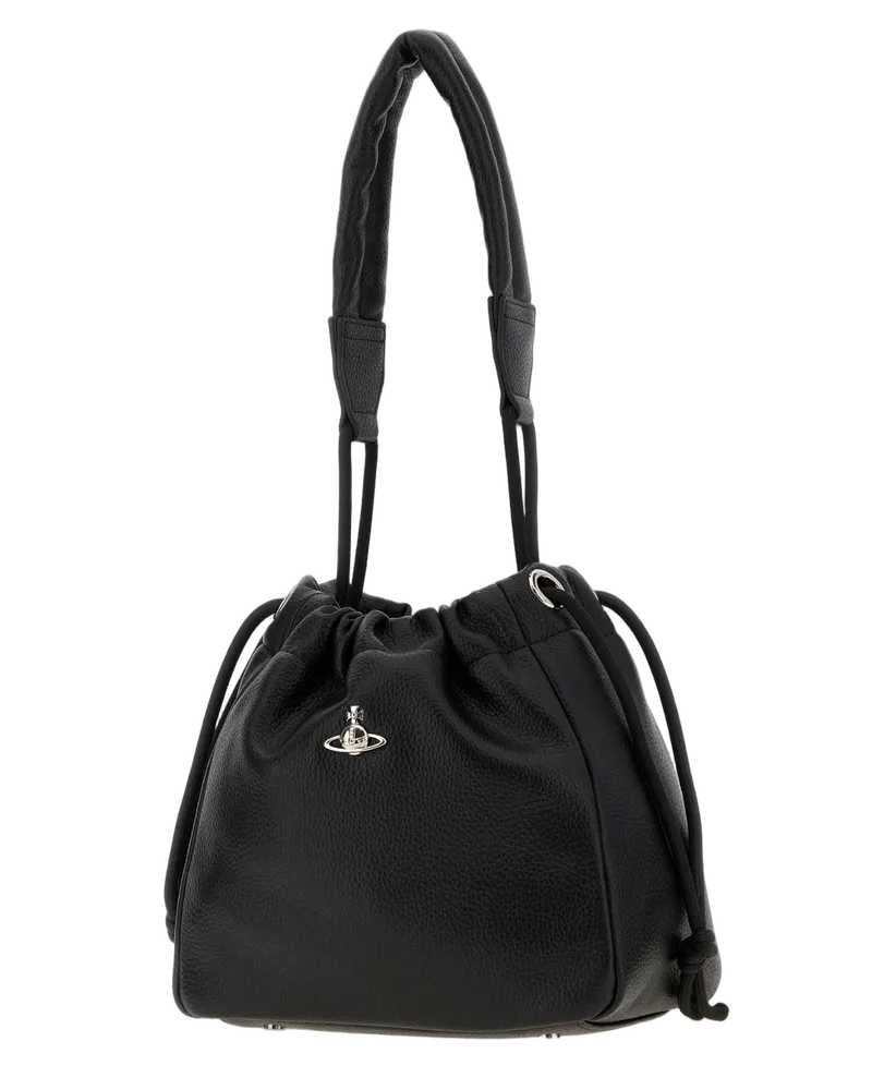 Vivienne Westwood Women's Black Synthetic Leather Hilary Bucket Bag Borse A Mano Black