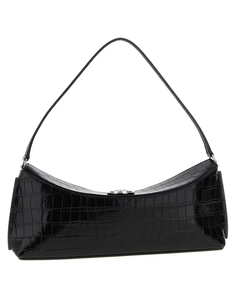 Jacquemus Crocodile-Embossed Calfskin Shoulder Bag — Black Black