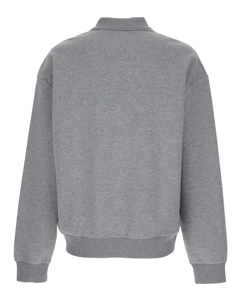 HUGO BOSS Men's Long Sleeve Polo Grey Cotton T-Shirts And Polos Gray