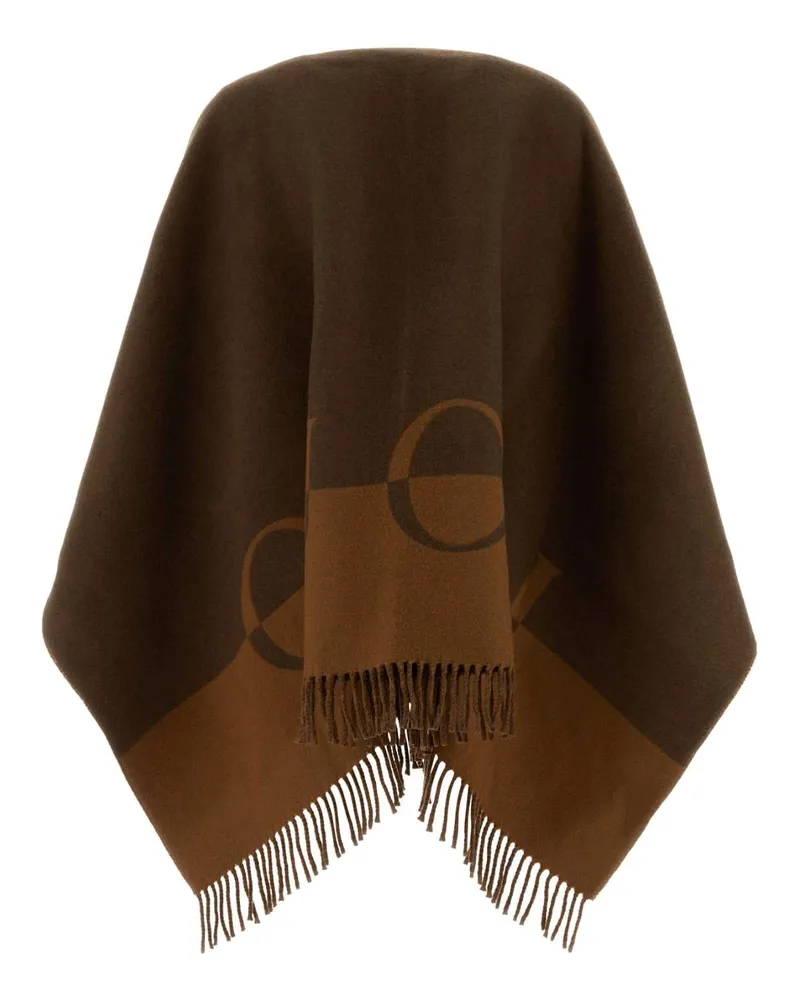 Gucci Women's Brown Wool Blend Cape Darkbrownlbrown Wool-Cachemire Cappotti Wool/cachemire Brown