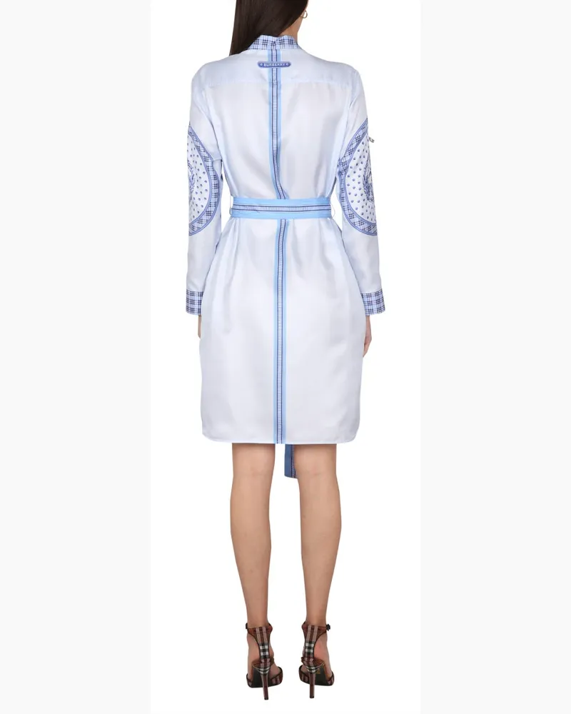 Burberry Silk Chemisier Dress — Blue Blue