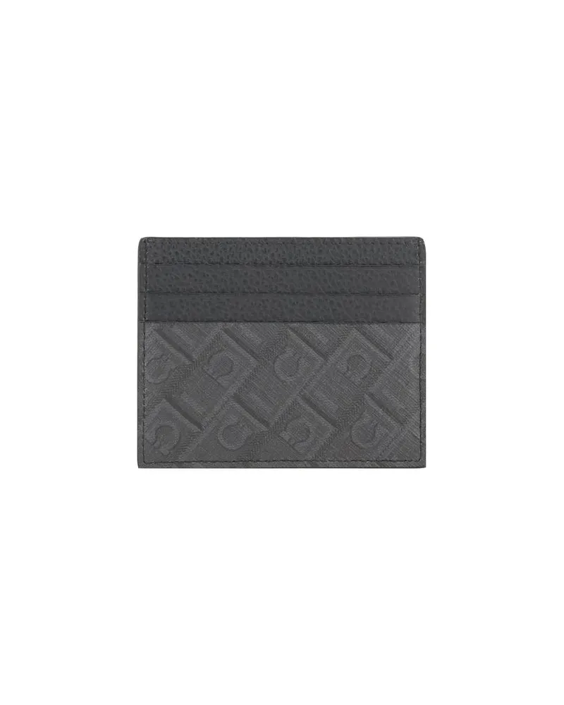 Ferragamo Men's Gray Calf Leather Bos Taurus Wallet Gray