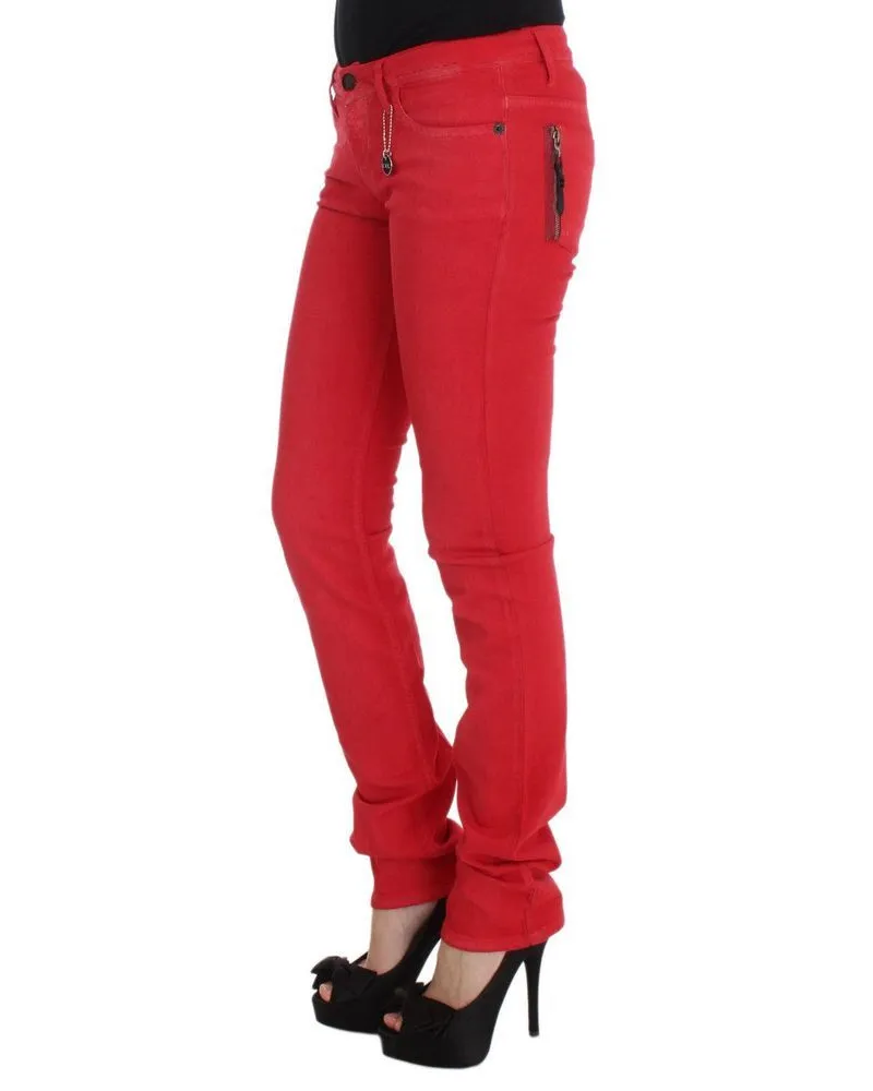 CoSTUME NATIONAL Men's Multicolor Cotton Skinny Jeans Clothing Red