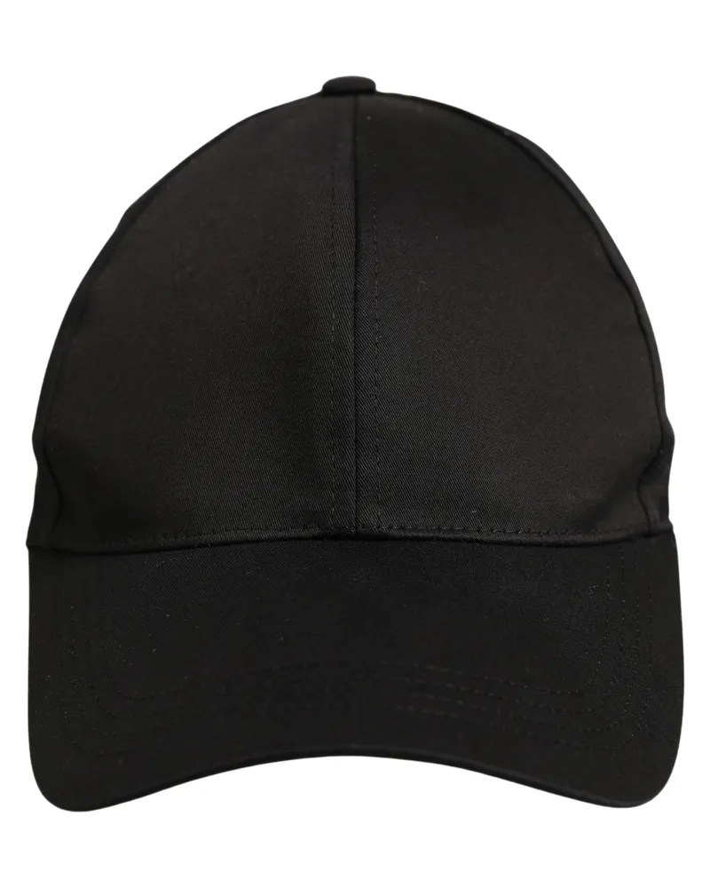 Dolce & Gabbana Men Black Cotton Baseball Cap 6 Panels Hat Elastane Black