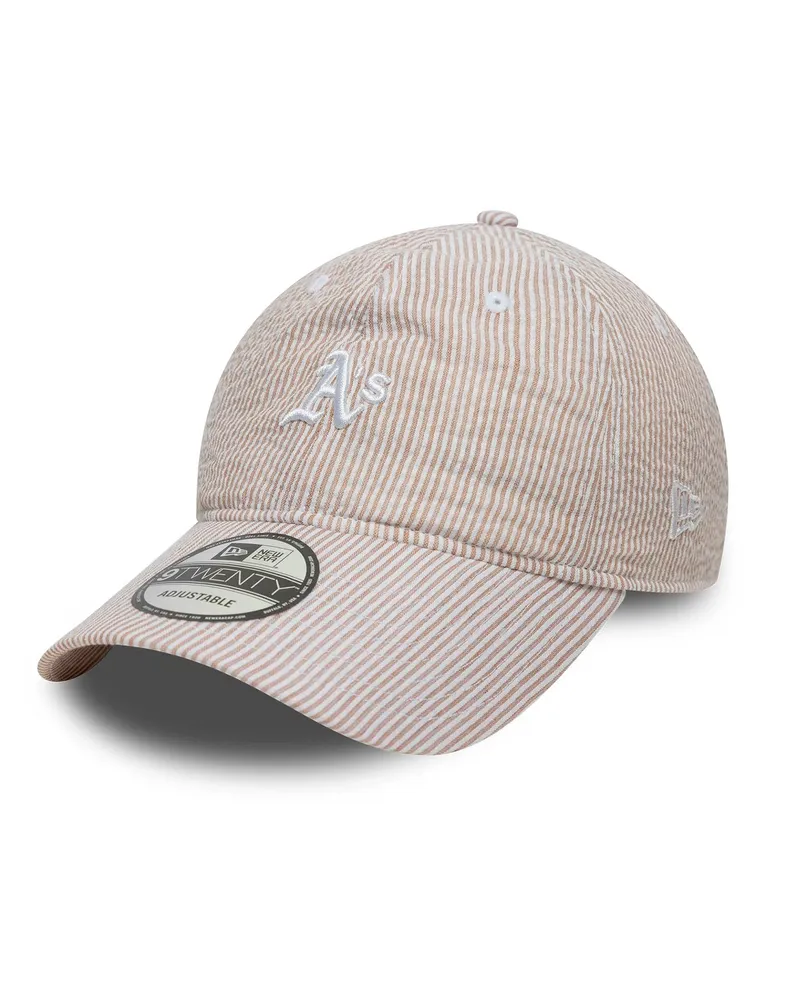 New Era Unisex Baseball Cap 9twenty Seersucker Light Beige Polyester Hat Beige