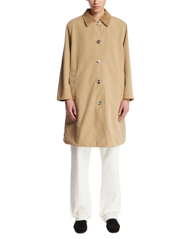 The Row Garment-Dyed Cotton Canvas Coat — Beige Beige