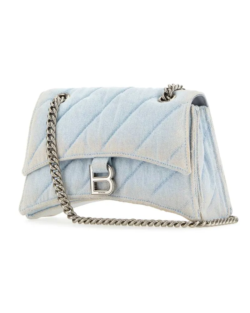 Balenciaga Women's Denim Crush S Shoulder Bag 4651 Borse A Tracolla Blue