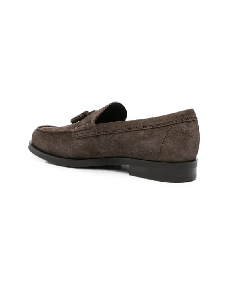 TOD'S Suede Tassel Loafer — Brown Brown