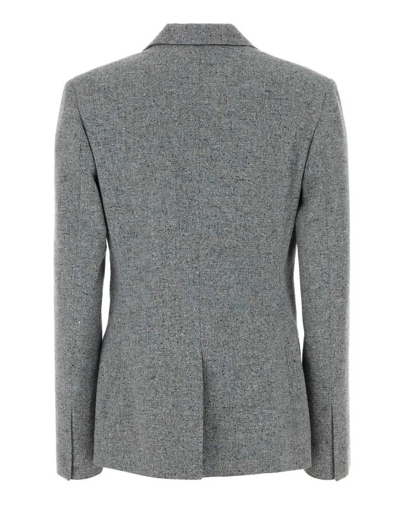 Moschino Women's Melange Grey Silk Blend Blazer Fantasiagrigio Giacche E Gilet Jacket Gray
