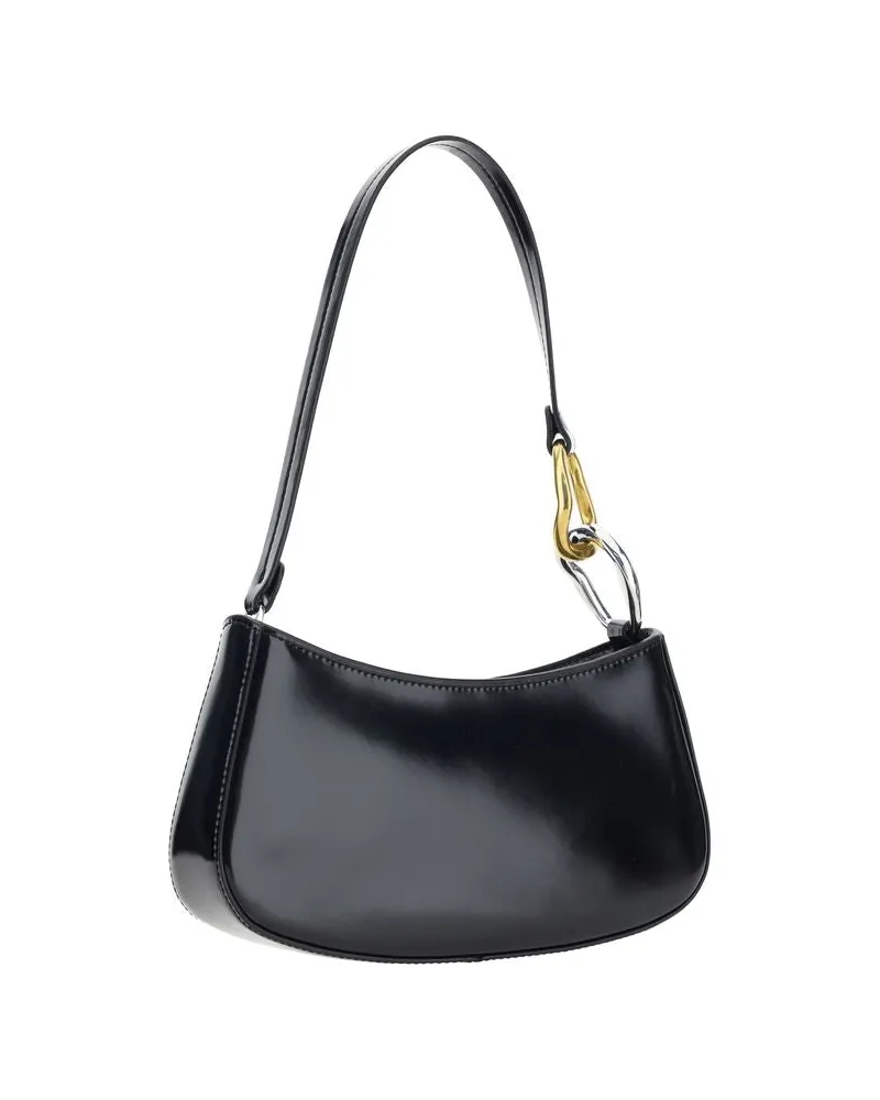 STAUD Women's Black Calf Leather Bos Taurus Shoulder Bag Black