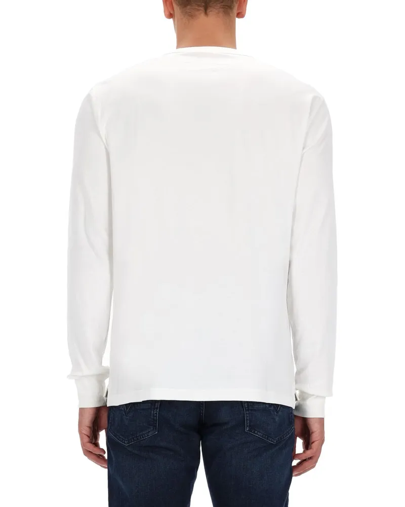 Diesel Embroidered Logo Cotton T-Shirt — White White